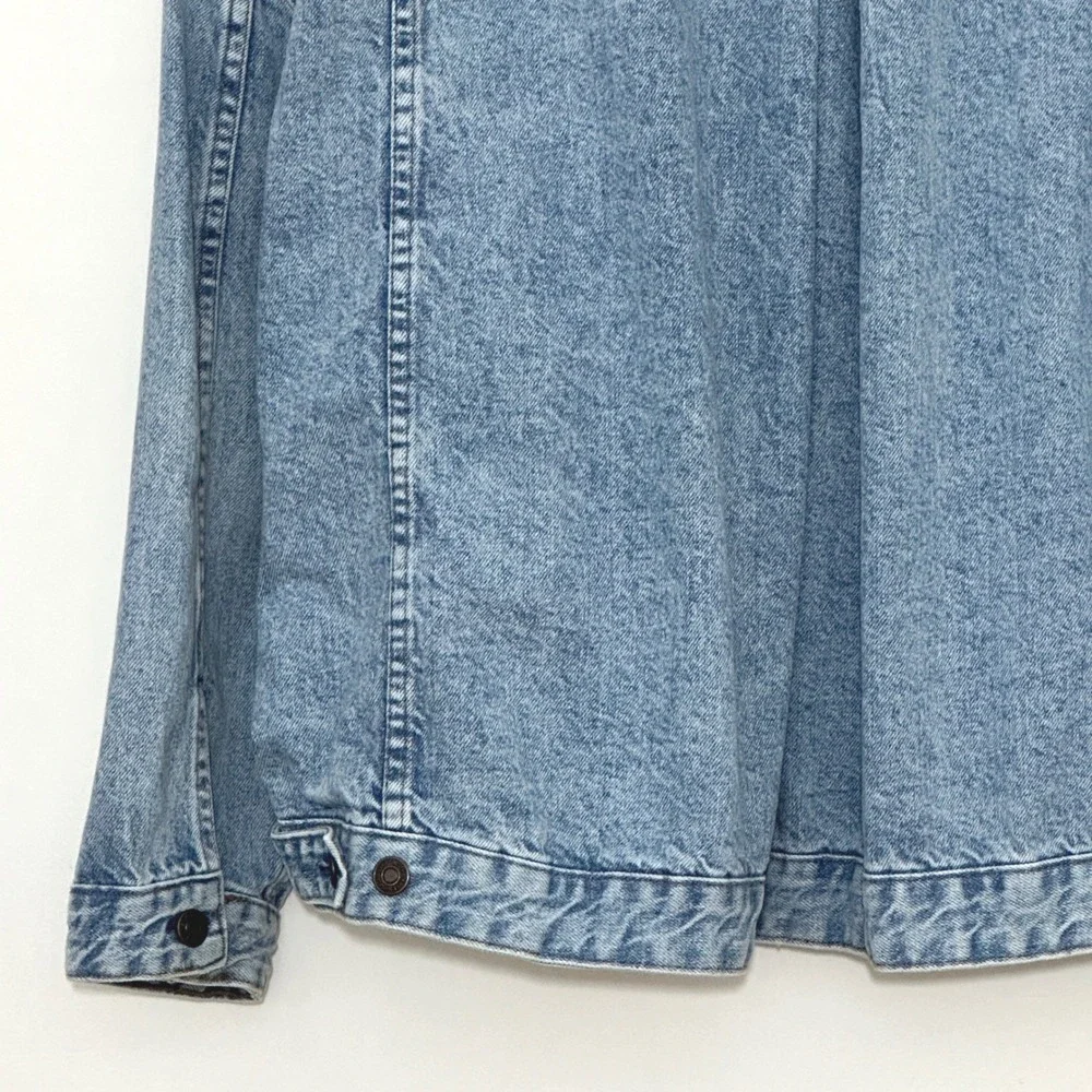 We the Free Opal Swing Denim Jacket L Blue Oversized Trucker Relaxed Slouchy